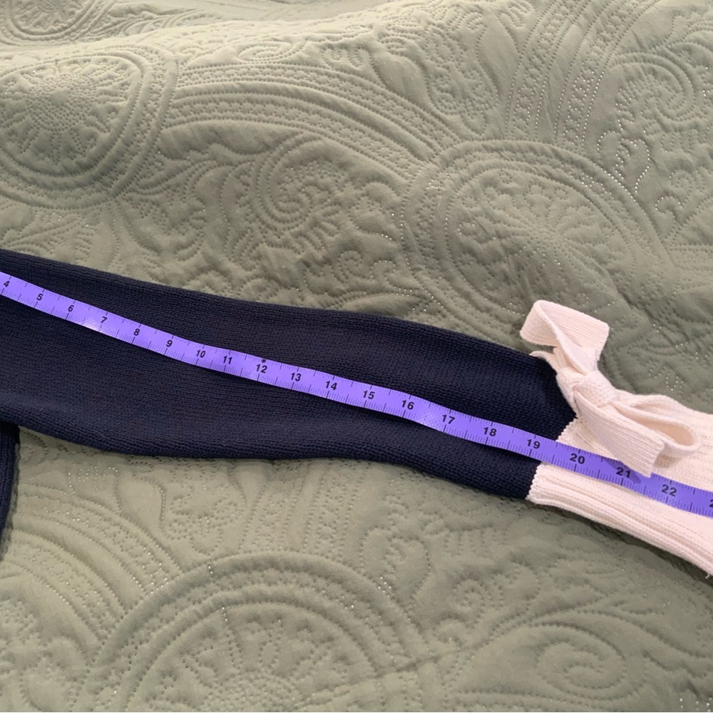 Ann Taylor Navy and Cream Cowl Neck Sweater - Picture 5 of 8